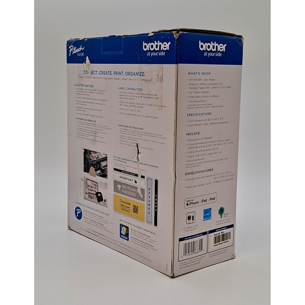 Brother P-Touch D610BT Professional Connected Label Maker Bluetooth USB Black - Picture 9 of 11